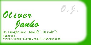 oliver janko business card